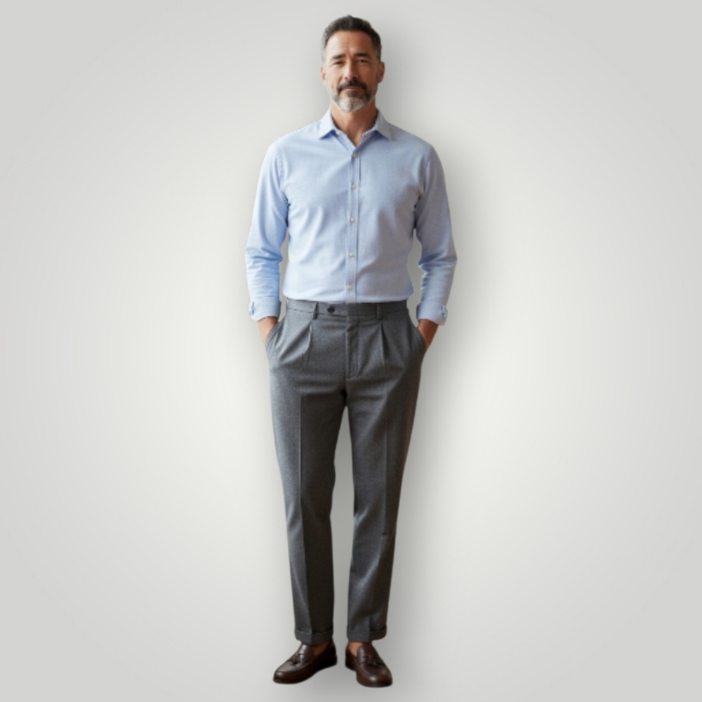 Lauren Ralph Lauren 36x32 Charcoal Wool Dress Pants Pleated Cuffed Mens Trousers